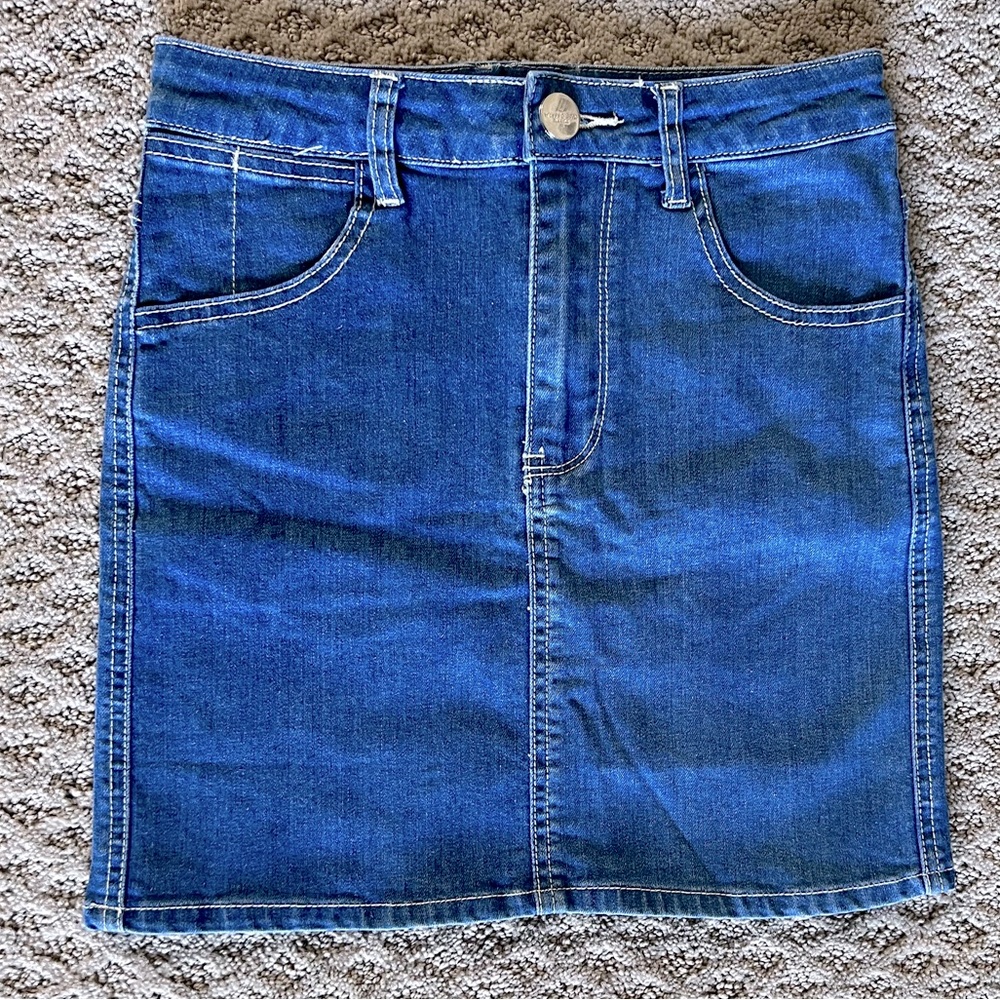 Denim Stretchy High Waist Skirt
